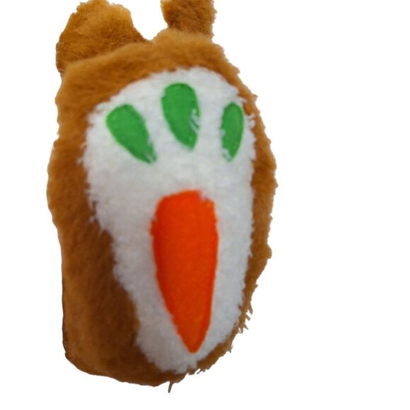 MTY International Brown White Easter Bunny Rabbit Carrot Feet Plush Bow 12" - Picture 5 of 7